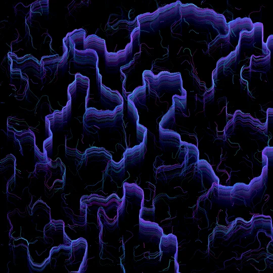 Flow Field — Particles carried by a Perlin-noise field. Chaos becomes flow, flow becomes brushstroke.