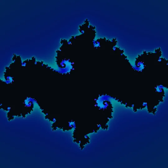Julia Set — A morphing Julia set: the parameter c travels a closed orbit in the complex plane while z → z² + c folds and unfolds infinite filigree, looping seamlessly.